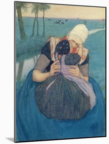 Mother and Child, 1900-Charles William Bartlett-Mounted Giclee Print