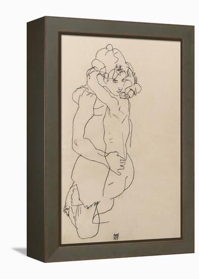 Mother and Child, 1917-Egon Schiele-Framed Premier Image Canvas