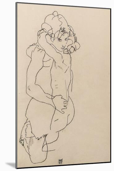 Mother and Child, 1917-Egon Schiele-Mounted Giclee Print