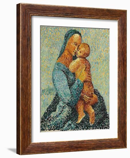 Mother and Child, 1924 (Oil on Canvas)-Christopher Wood-Framed Giclee Print