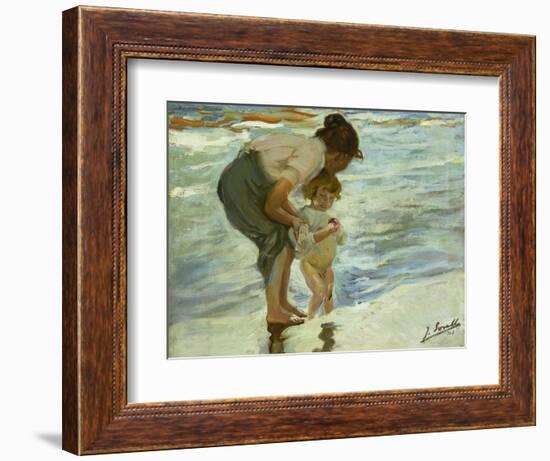 Mother and Child at the Beach, 1908-Joaquin Sorolla-Framed Giclee Print