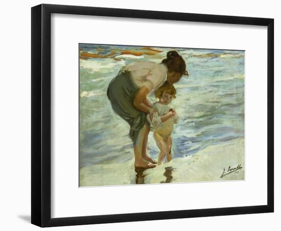 Mother and Child at the Beach, 1908-Joaquin Sorolla-Framed Giclee Print