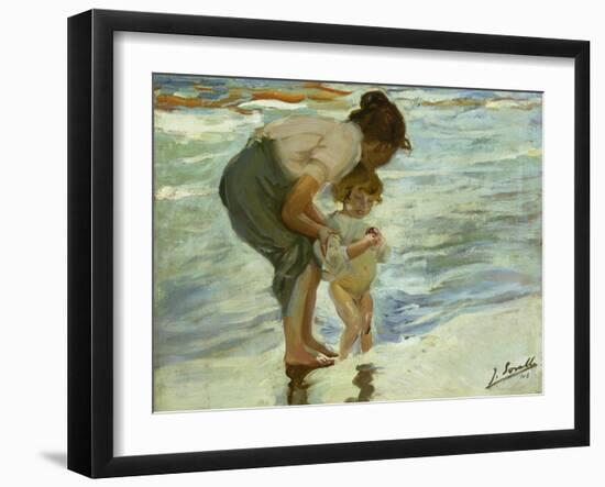 Mother and Child at the Beach, 1908-Joaquin Sorolla-Framed Giclee Print