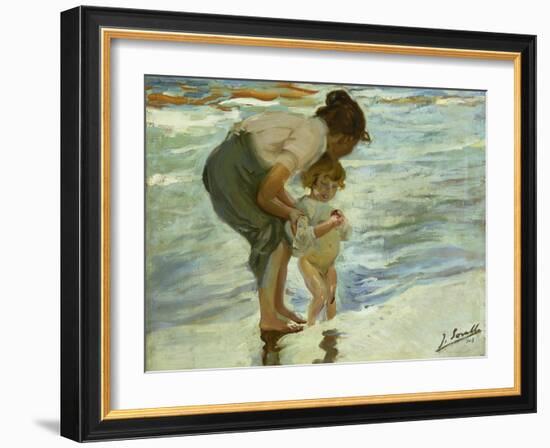 Mother and Child at the Beach, 1908-Joaquin Sorolla-Framed Giclee Print