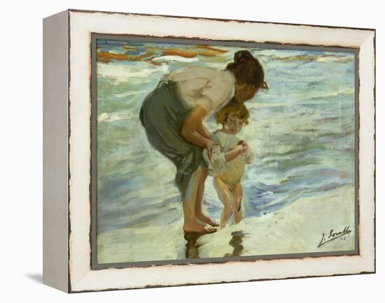 Mother and Child at the Beach, 1908-Joaquin Sorolla-Framed Premier Image Canvas