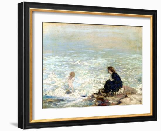 Mother and Child at the Water's Edge-George William Russell-Framed Giclee Print