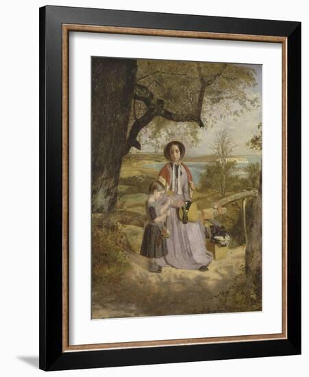 Mother and Child by a Stile, with Culver Cliff, Isle of Wight, in the Distance, C.1849-50-James Collinson-Framed Giclee Print