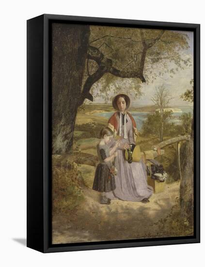 Mother and Child by a Stile, with Culver Cliff, Isle of Wight, in the Distance, C.1849-50-James Collinson-Framed Premier Image Canvas