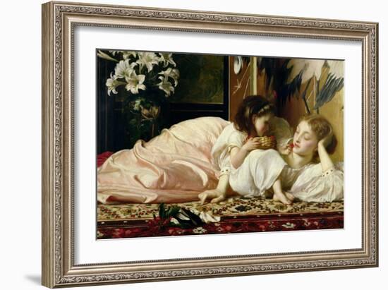 Mother and Child (Cherries) c.1865-Frederick Leighton-Framed Giclee Print