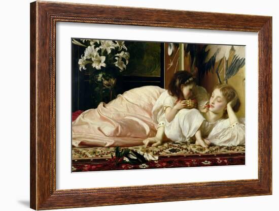 Mother and Child (Cherries) c.1865-Frederick Leighton-Framed Giclee Print