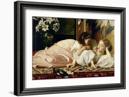 Mother and Child (Cherries) c.1865-Frederick Leighton-Framed Giclee Print