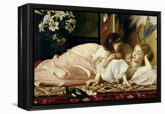 Mother and Child (Cherries) c.1865-Frederick Leighton-Framed Premier Image Canvas
