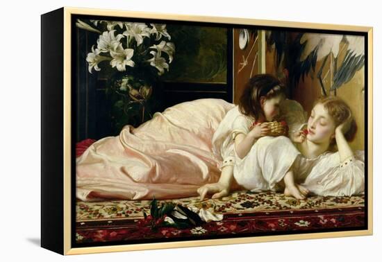 Mother and Child (Cherries) c.1865-Frederick Leighton-Framed Premier Image Canvas