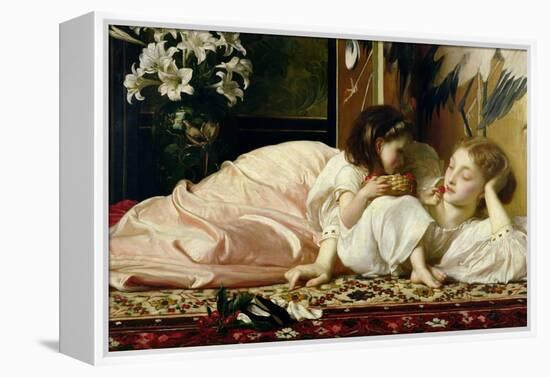 Mother and Child (Cherries) c.1865-Frederick Leighton-Framed Premier Image Canvas