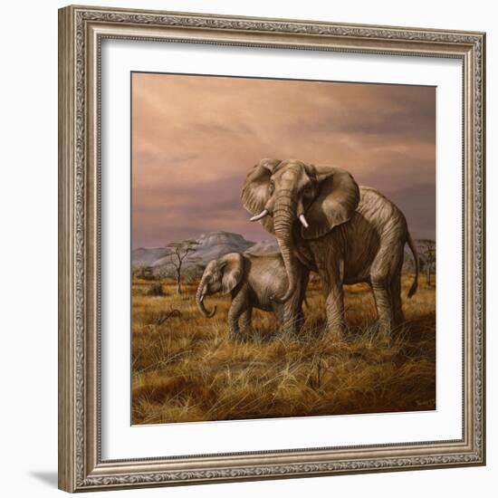 Mother and Child (Elephants)-Trevor V. Swanson-Framed Giclee Print