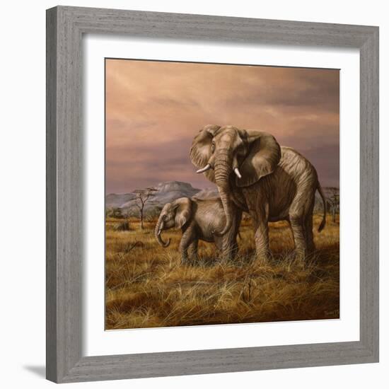 Mother and Child (Elephants)-Trevor V. Swanson-Framed Giclee Print