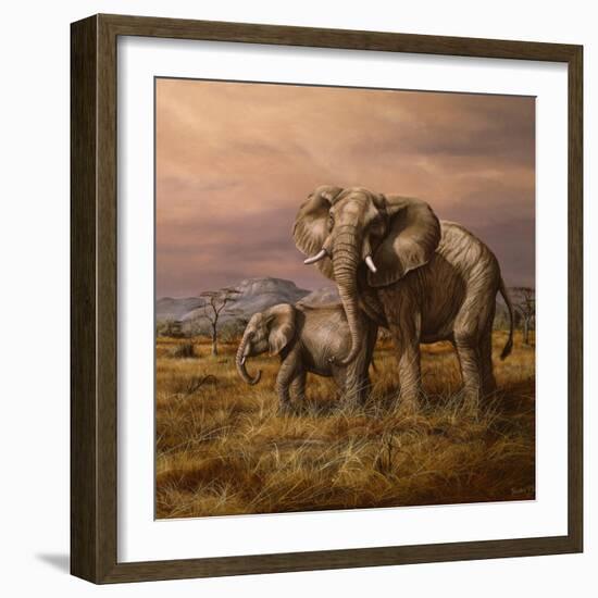 Mother and Child (Elephants)-Trevor V. Swanson-Framed Giclee Print