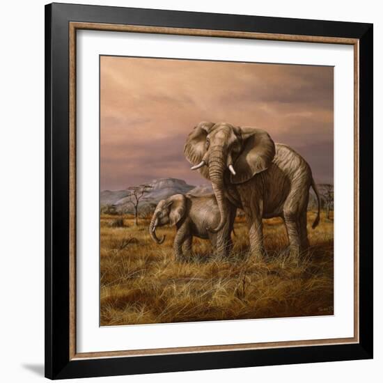 Mother and Child (Elephants)-Trevor V. Swanson-Framed Giclee Print