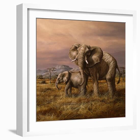 Mother and Child (Elephants)-Trevor V. Swanson-Framed Giclee Print