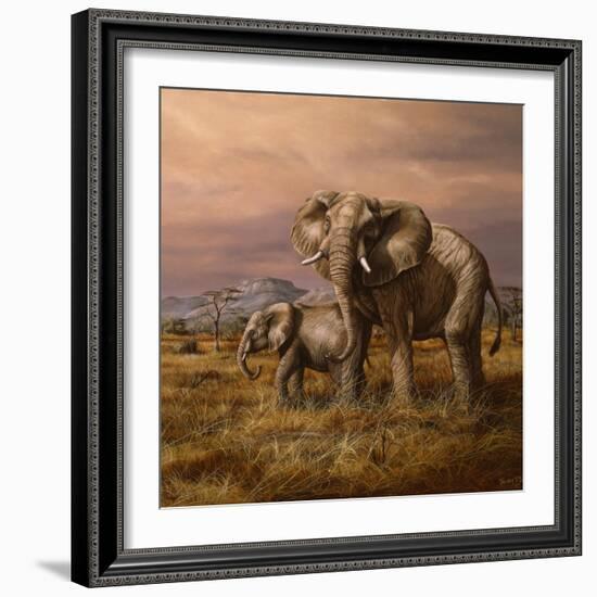 Mother and Child (Elephants)-Trevor V. Swanson-Framed Giclee Print