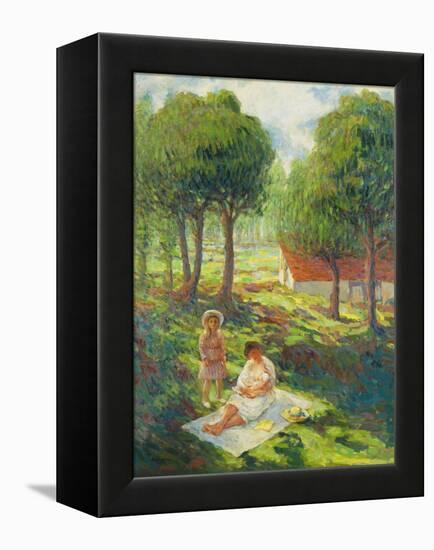 Mother and Child in a Landscape; Mere Et Enfant Dans Un Paysage, 1900-Henri Lebasque-Framed Premier Image Canvas