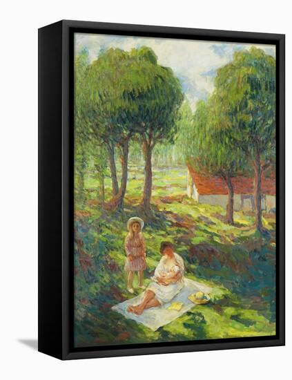 Mother and Child in a Landscape; Mere Et Enfant Dans Un Paysage, 1900-Henri Lebasque-Framed Premier Image Canvas