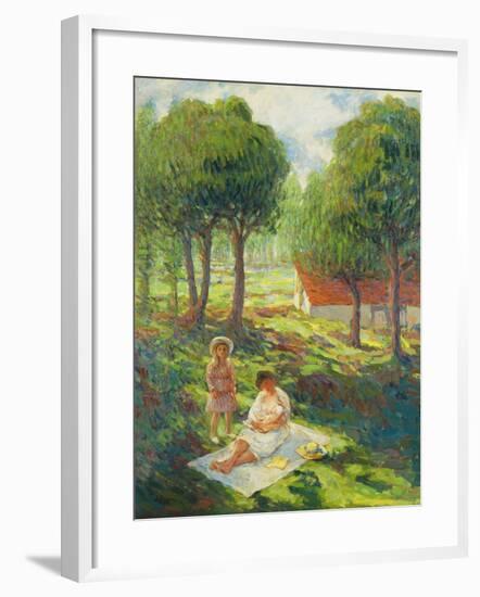 Mother and Child in a Landscape; Mere Et Enfant Dans Un Paysage, 1900-Henri Lebasque-Framed Giclee Print