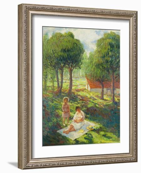 Mother and Child in a Landscape; Mere Et Enfant Dans Un Paysage, 1900-Henri Lebasque-Framed Giclee Print