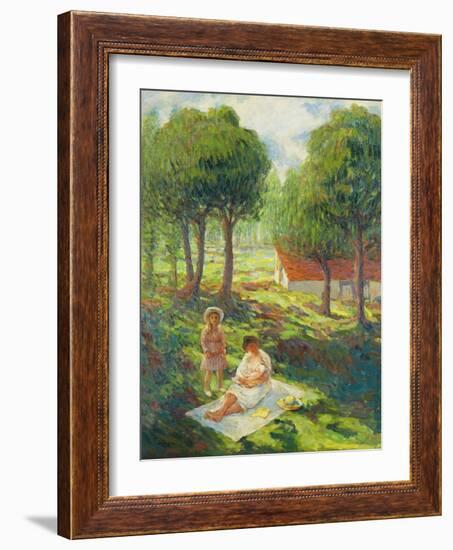 Mother and Child in a Landscape; Mere Et Enfant Dans Un Paysage, 1900-Henri Lebasque-Framed Giclee Print