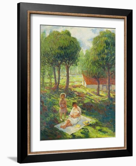 Mother and Child in a Landscape; Mere Et Enfant Dans Un Paysage, 1900-Henri Lebasque-Framed Giclee Print