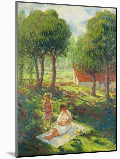 Mother and Child in a Landscape; Mere Et Enfant Dans Un Paysage, 1900-Henri Lebasque-Mounted Giclee Print