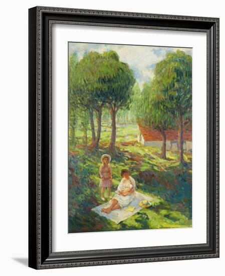 Mother and Child in a Landscape; Mere Et Enfant Dans Un Paysage, 1900-Henri Lebasque-Framed Giclee Print