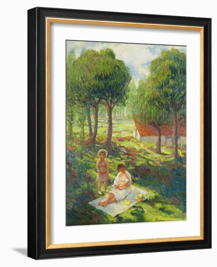 Mother and Child in a Landscape; Mere Et Enfant Dans Un Paysage, 1900-Henri Lebasque-Framed Giclee Print