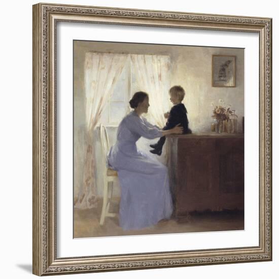 Mother and Child in an Interior, 1898-Peter Ilsted-Framed Giclee Print