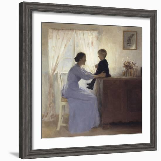 Mother and Child in an Interior, 1898-Peter Ilsted-Framed Giclee Print