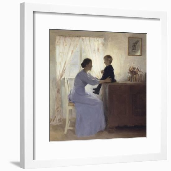 Mother and Child in an Interior, 1898-Peter Ilsted-Framed Giclee Print