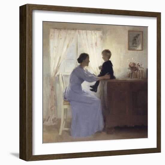 Mother and Child in an Interior, 1898-Peter Ilsted-Framed Giclee Print