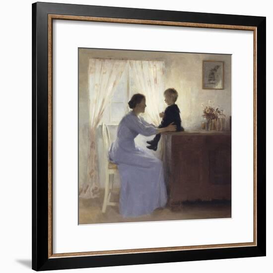 Mother and Child in an Interior, 1898-Peter Ilsted-Framed Giclee Print