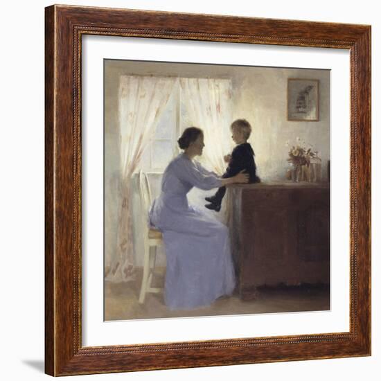 Mother and Child in an Interior, 1898-Peter Ilsted-Framed Giclee Print