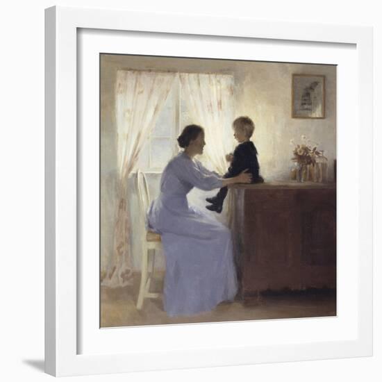 Mother and Child in an Interior, 1898-Peter Ilsted-Framed Giclee Print