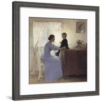 Mother and Child in an Interior, 1898-Peter Ilsted-Framed Giclee Print
