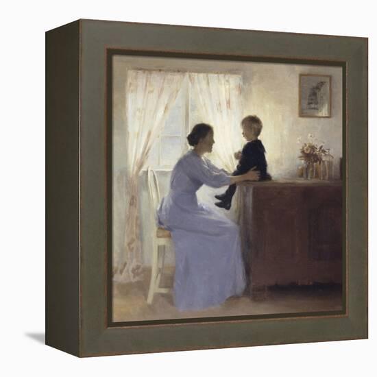 Mother and Child in an Interior, 1898-Peter Ilsted-Framed Premier Image Canvas