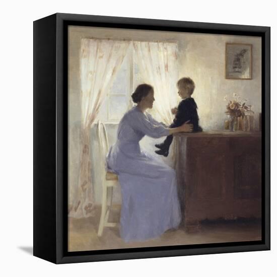 Mother and Child in an Interior, 1898-Peter Ilsted-Framed Premier Image Canvas