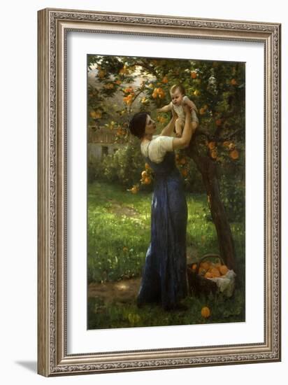 Mother and Child in an Orange Grove-Demont-Breton Virginie-Framed Giclee Print