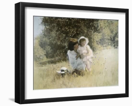 Mother and Child in Field-Nora Hernandez-Framed Giclee Print