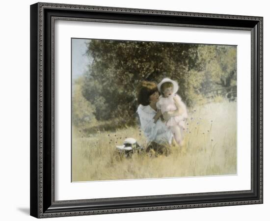 Mother and Child in Field-Nora Hernandez-Framed Giclee Print