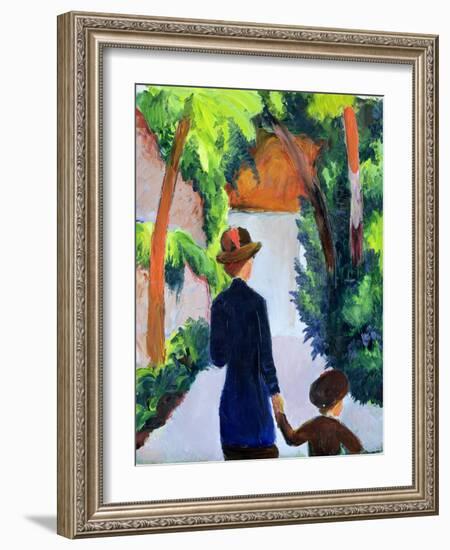 Mother and Child in the Park, 1914-Auguste Macke-Framed Giclee Print