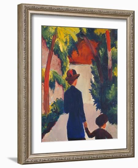 Mother and Child in the Park-Auguste Macke-Framed Giclee Print