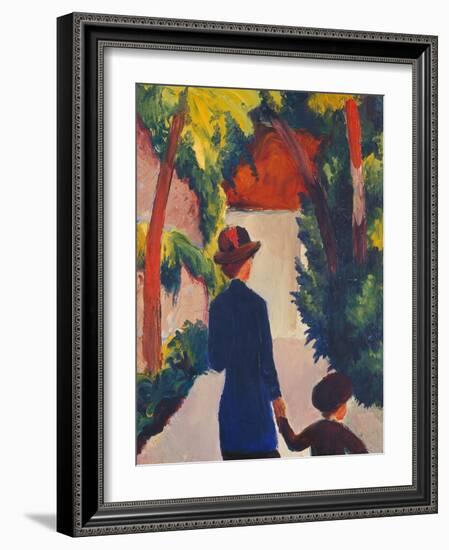 Mother and Child in the Park-Auguste Macke-Framed Giclee Print