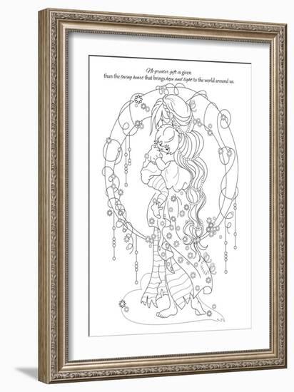 Mother And Child Lineart-Karen Middleton-Framed Giclee Print